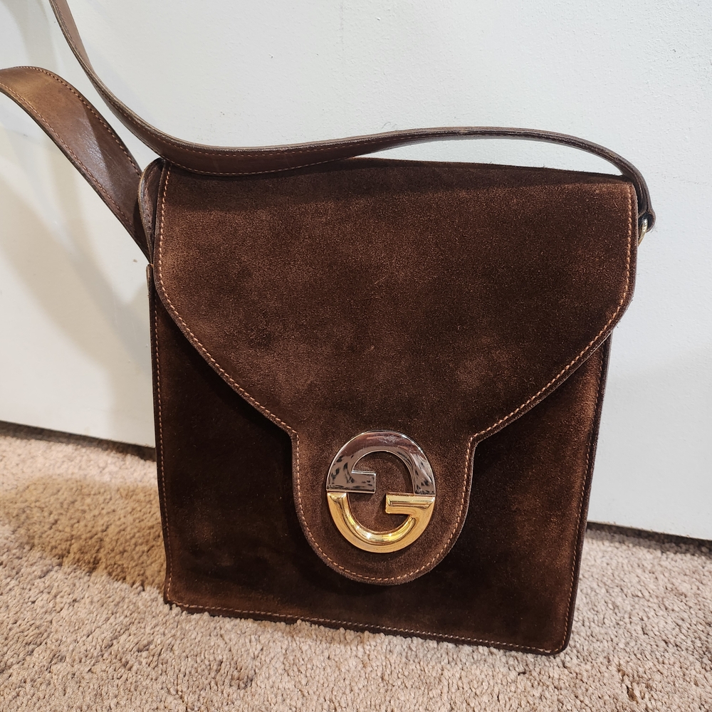 Vintage GUCCI Blondie Suede Shoulder Bag RARE